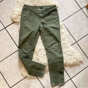 PRANA Kayla forest green Stretch Skinny Jeans mid rise
